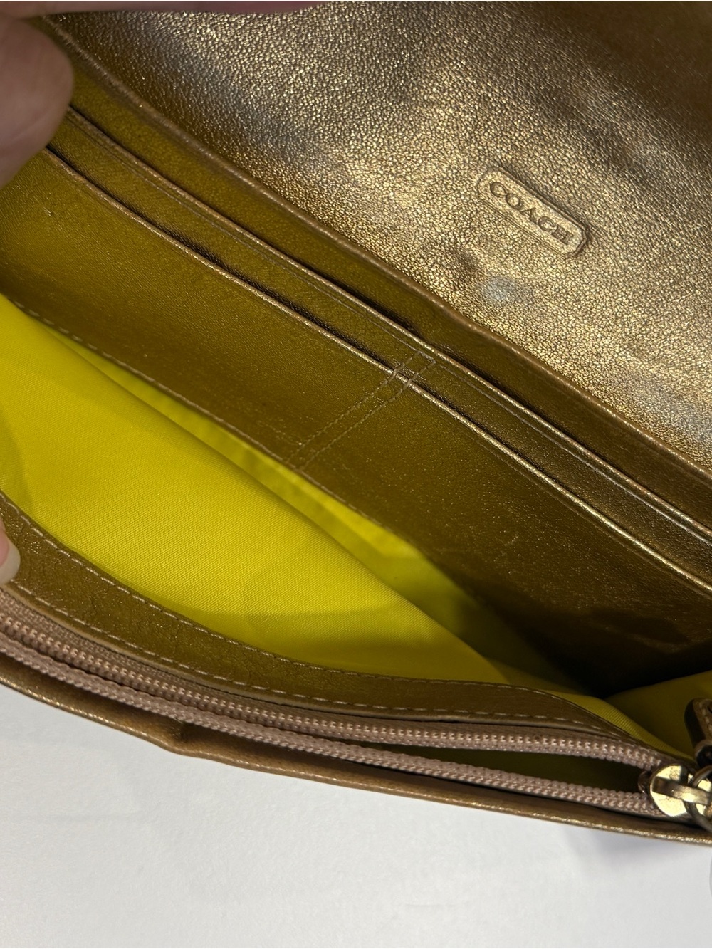Coach Gold Metallic Wallet - Picture 4 of 6